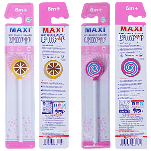 Buy MAXI Lollipop Tongue Cleaner For Kids Easy To Use, DualAction