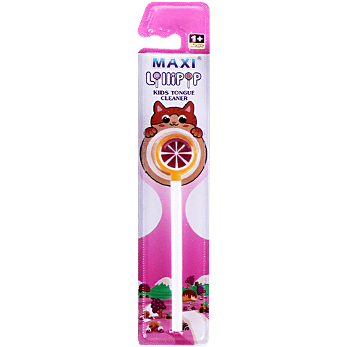 MAXI Lollipop Tongue Cleaner For Kids - Easy To Use, Dual-Action Multi-Layer Design, 2 pcs (Buy 1 Get 1 Free)