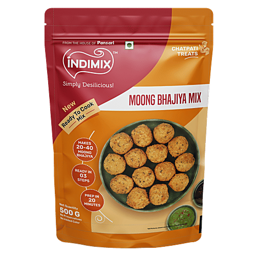 Indimix Moong Bhajiya Mix - Ready To Cook, 500 g  