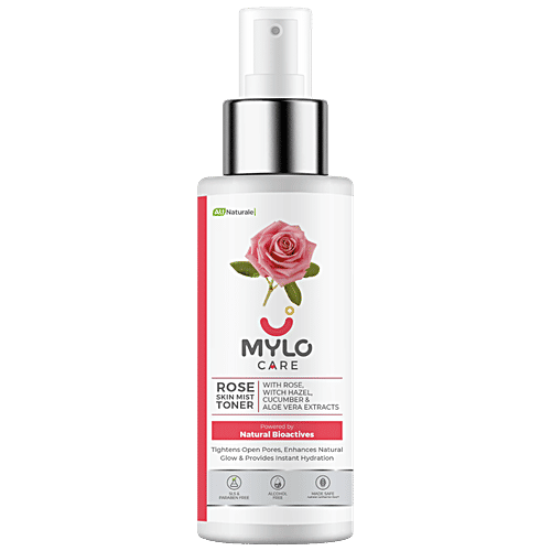 Mylo Care Rose Skin Mist Toner - For Glowing Skin With The Goodness Of Witch Hazel, Cucumber & Aloe Vera Extracts, Free From Sls & Parabens, 200 ml  