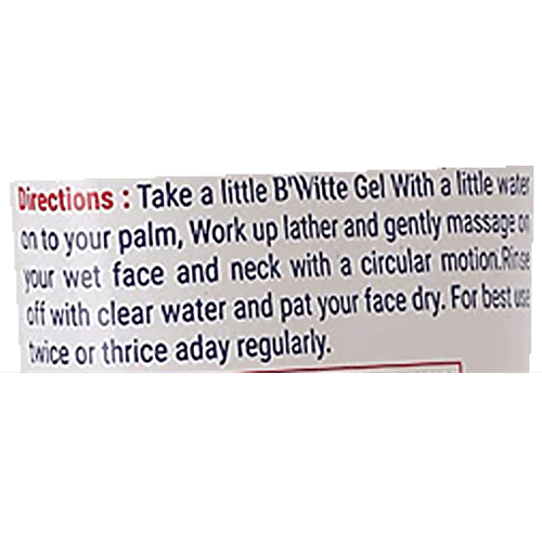 Alloes BWitte Gel Face Wash - Daily Cleansing, Suitable For Oily & Acne Prone Skin, 75 g Tube