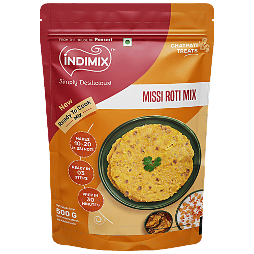 Buy INDIMIX Missi Roti Mix - Ready To Cook, Protein Rich Online at Best ...