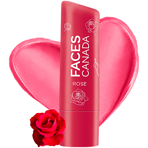 Faces Canada Color Balm - SPF 15, 12 Hrs Moisture, For Dry, Chapped Lips, 4.8 g Rose Petal 
