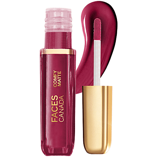 Faces Canada Comfy Matte Liquid Lip Color, 3 ml Any Day Now 04 10 Hour Stay, No Dryness, With Natural Oils