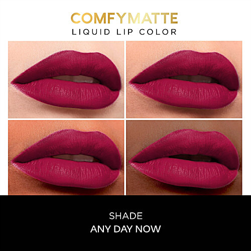 Faces Canada Comfy Matte Liquid Lip Color, 3 ml Any Day Now 04 10 Hour Stay, No Dryness, With Natural Oils