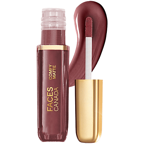 Faces Canada Comfy Matte Liquid Lip Color, 3 ml Note To Self 07 10 Hour Stay, No Dryness, With Natural Oils