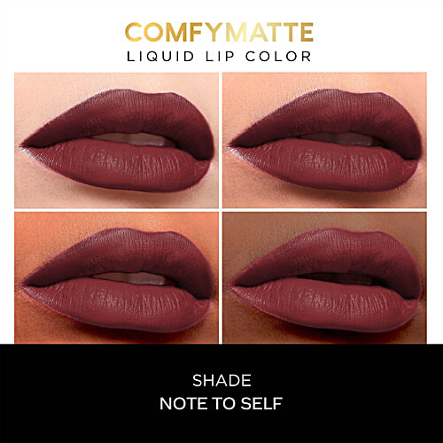 Faces Canada Comfy Matte Liquid Lip Color, 3 ml Note To Self 07 10 Hour Stay, No Dryness, With Natural Oils