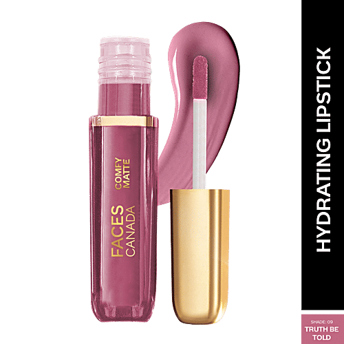 Faces Canada Comfy Matte Liquid Lip Color, 3 ml Truth Be Told 09 10 Hour Stay, No Dryness, With Natural Oils