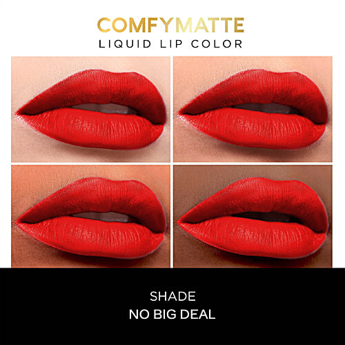 Faces Canada Comfy Matte Liquid Lip Color, 3 ml No Big Deal 12 10 Hour Stay, No Dryness, With Natural Oils