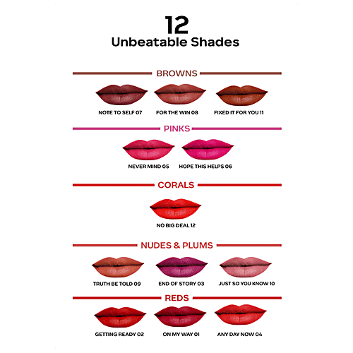Faces Canada Comfy Matte Liquid Lip Color, 3 ml No Big Deal 12 10 Hour Stay, No Dryness, With Natural Oils