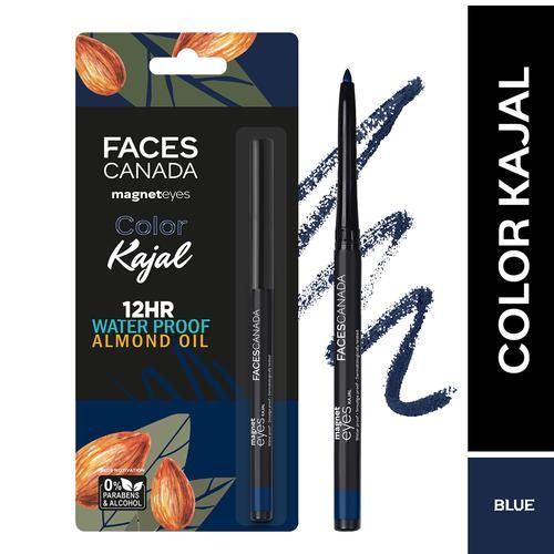 FACES CANADA Magneteyes Color Kajal - Waterproof & Smudge Proof, Paraben Free, 0.3 g Blue Motivation 01 