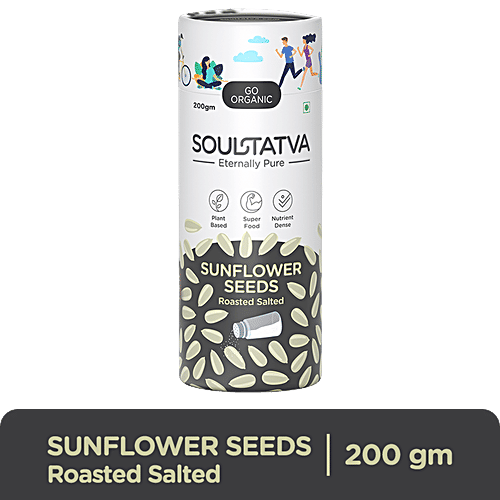 SOUL TATVA Sunflower Seeds Roasted Salted - Crunchy, Fibre, Nutrient Rich, 200 g Jar 