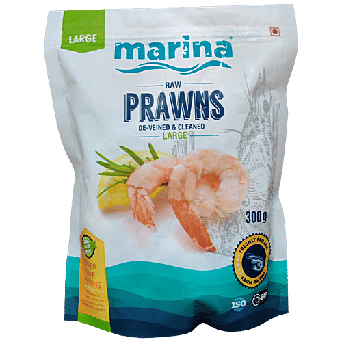 Marina Raw Prawns - Large, De-veined & Cleaned, Premium Quality, 300g  