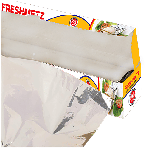 Freshmetz Aluminium Foil Wrap - Hygienic Wrapping Medium, 6 mtr ( 4 mtr + 2 mtrs) 