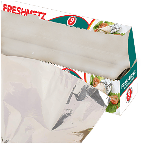 Freshmetz Aluminium Foil Wrap - Hygienic Wrapping Medium, 9 mtr  