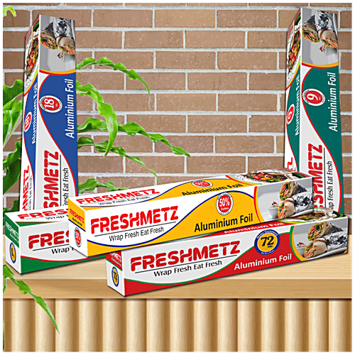 Freshmetz Aluminium Foil Wrap - Hygienic Wrapping Medium, 18 m  