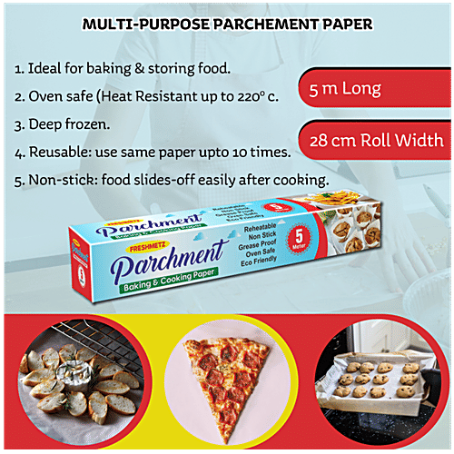 Freshmetz Parchment Paper - Grease Resistant, Hygienic Material, 5 mtr  