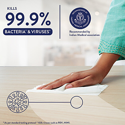 Lizol Disinfectant & Cleaning Multi-Surface Wipes, Lemon Breeze, 70 Wipes  