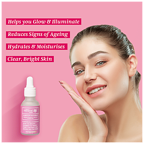 Natural Vibes Glow 'd Up Face Serum With Plant Based Niacinamide, Vitamin C For Clear, Bright & Glowing Skin, 30 ml  