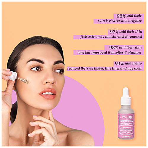 Natural Vibes Glow 'd Up Face Serum With Plant Based Niacinamide, Vitamin C For Clear, Bright & Glowing Skin, 30 ml  