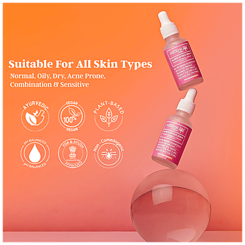 Natural Vibes Glow 'd Up Face Serum With Plant Based Niacinamide, Vitamin C For Clear, Bright & Glowing Skin, 30 ml  