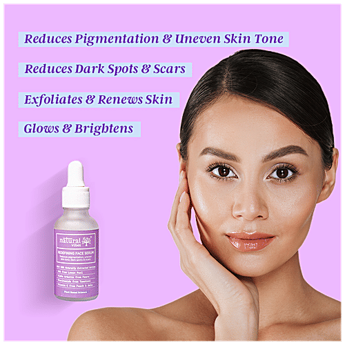 Natural Vibes Redefining Face Serum With Plant Based Alpha Arbutin, Niacinamide & Vitamin C For Pigmentation & Scars, 30 ml  