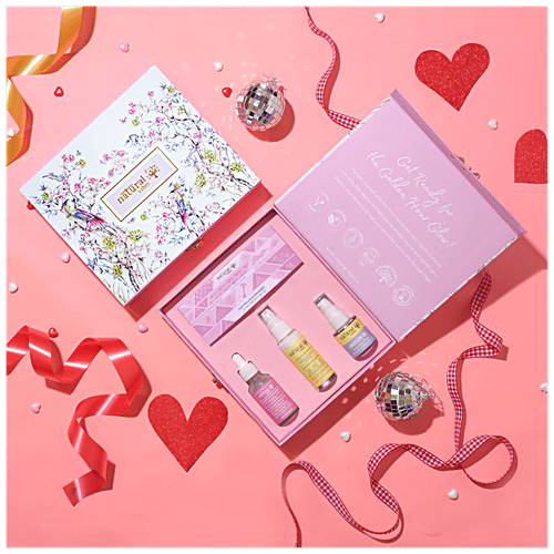 Natural Vibes Natural Vibes Glow Getter Gift Set With Rose Quartz Face Roller, Sunscreen Lotion, Glowd Up Serum & Under Eye Gel Serum, 1 pc (Set of 4) 