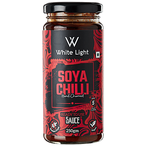 White Light  Soya Chilli Sauce - Authentic, Premium, Hand-Churned, For Cooking, Dips, Spread, 250 g  