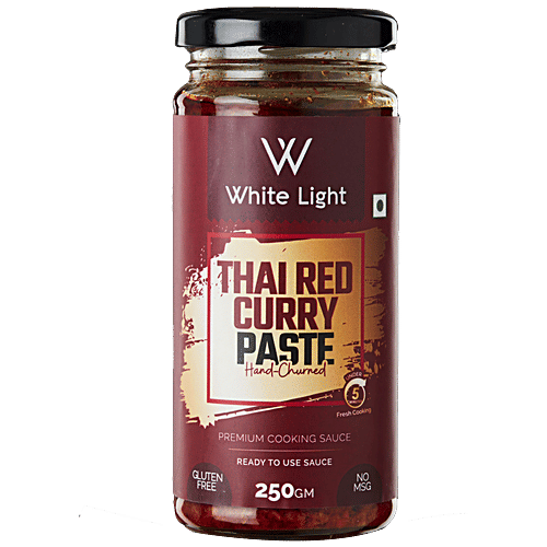 White Light  Red Thai Curry Paste - Authentic, Premium, Hand-Churned, For Cooking, Dips, Spread, 250 g  