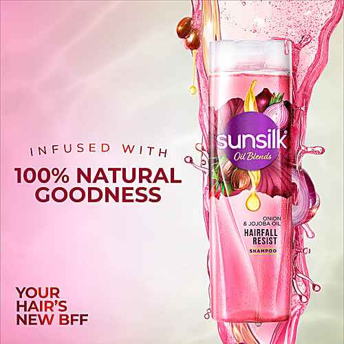 Sunsilk Onion & Jojoba Oil Blends Shampoo, 195 ml  Hairfall Resist Shampoo, 0% Added Parabens
