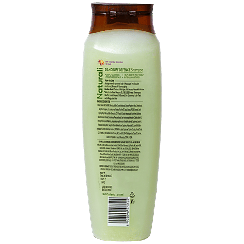 Naturali Dandruff Defence Shampoo - Moisturises, Scalp & Hair, 340 ml  