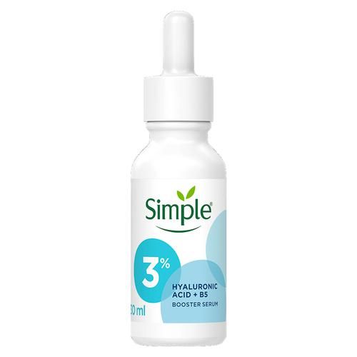 Simple 3% Hyaluronic Acid & B5 Booster Serum - No Chemicals, Provides Deep Hydration, 30 ml  