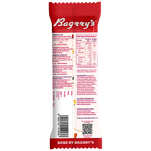 Buy Bagrrys The Mighty Muesli Bar Fruits, Nuts & Seeds, Wholesome