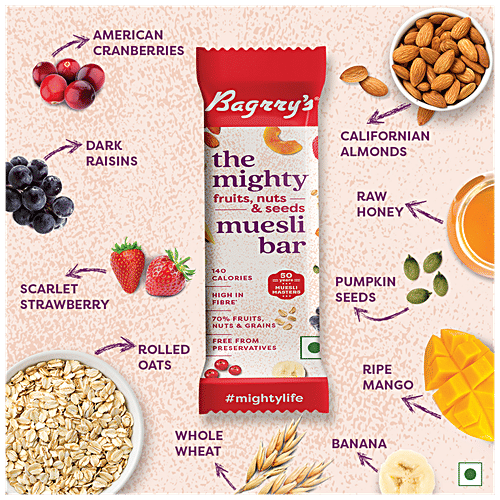 Buy Bagrrys The Mighty Muesli Bar Fruits, Nuts & Seeds, Wholesome