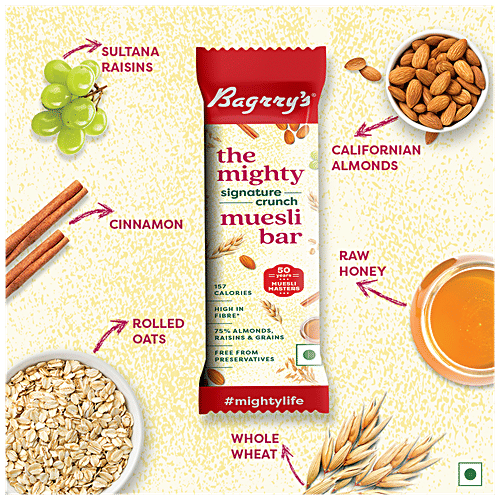Buy Bagrrys The Mighty Muesli Bars Signature Crunch, Wholesome