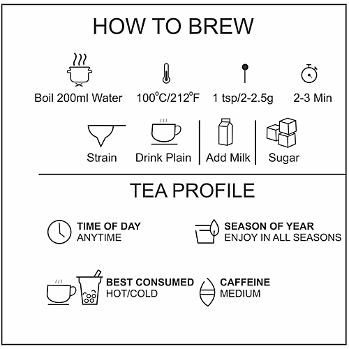 Meri Chai Ginger Black Tea - Rich In Antioxidants, 50 g (25 Envelope Bags x 2 g each)