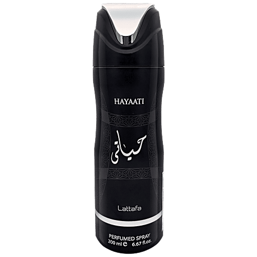 Lattafa Hayati Deodorant - Imported, Long Lasting, Perfumed Body Spray, For Men & Women, 200 ml  