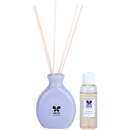 Iris Fragrance Oil Lavender Reed Diffuser Set, 3 pcs 60 ml Oil, 6 Rattan Reeds,1 Ceramic Pot) Calming Lavender
Serene Ambiance