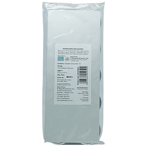 Iris Tealights Wax Candle Set Unscented, 10 g (Set of 24) 