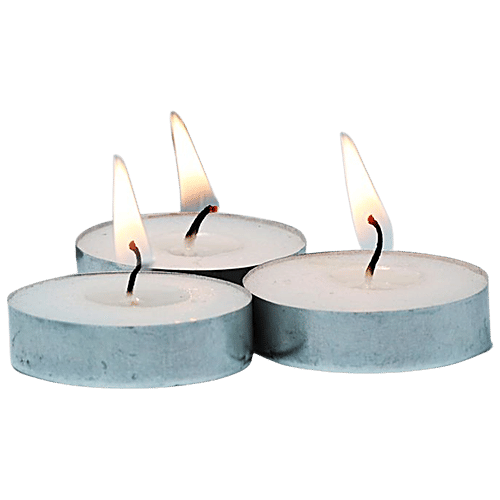 Iris Tealights Wax Candle Set Unscented, 10 g (Set of 24) 