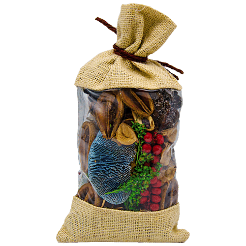 Buy IRIS Potpourri In Jute Bag Fragrance With Refresher Oil, Silk