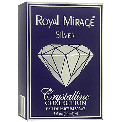 Royal Mirage Silver Crystalline Collection Eau De Perfume Spray - Provides Long-Lasting Fragrance, Imported, 90 ml  
