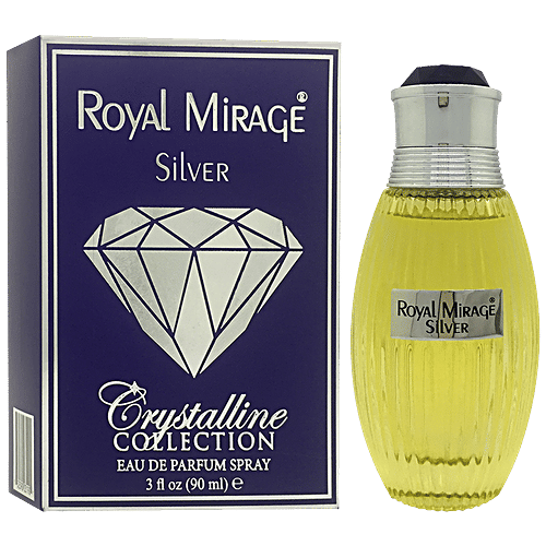Royal Mirage Silver Crystalline Collection Eau De Perfume Spray - Provides Long-Lasting Fragrance, Imported, 90 ml  