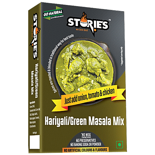 Stories Hariyali Masala Green Curry Mix - Roasted, Aromatic Spices Blend, No Artificial Flavours, 50 g  