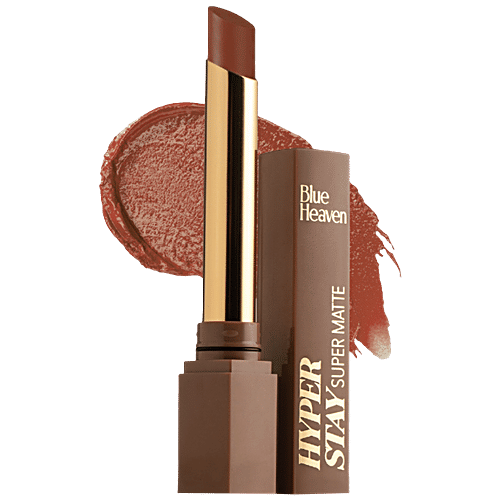 Blue Heaven Hyperstay Super Matte Lipstick - Non-transferable Formula, Long Lasting Stay, 2.2 g Molten Latte, 727 