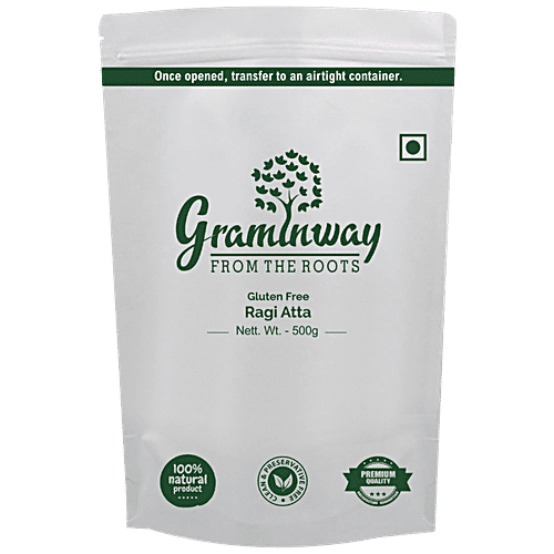 Graminway Ragi Atta /Finger Millet Flour - Gluten Free, Healthy , Fibre Rich, For Sweet & Savoury Recipes, 500 g  