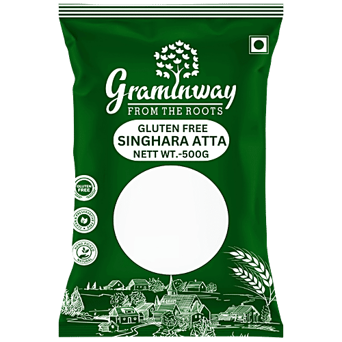 Graminway Singhara Atta - Gluten Free, Iron Calcium Rich, Low Cholesterol, For Breads, Puri, 500 g  Gluten Free
 Iron Calcium Rich
 Low Cholesterol