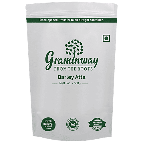 Graminway Barley Atta - Healthy Alternative To Wheat Flour, Helps In Diabetes Management, For Bread, Chapati, 500 g  