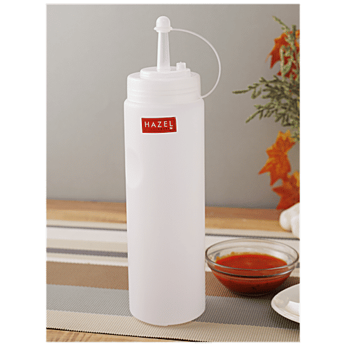 Hazel Squeeze Bottle/Sauce Dispenser With Cap - Easy To Use, Leakproof, 760 ml  