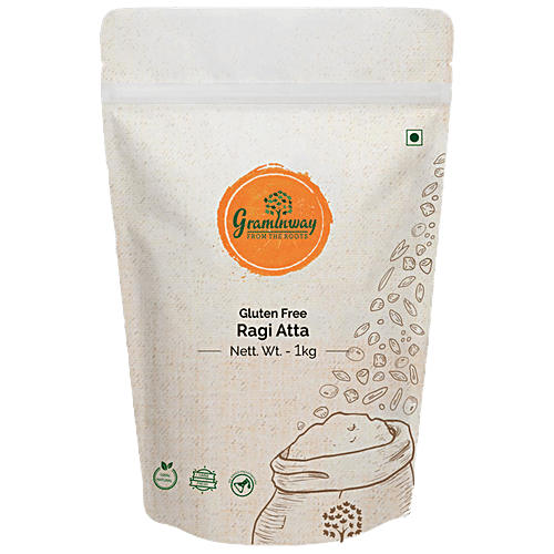 Graminway Ragi Atta /Finger Millet Flour - Gluten Free, Healthy , Fibre Rich, For Sweet & Savoury Recipes, 1 kg  